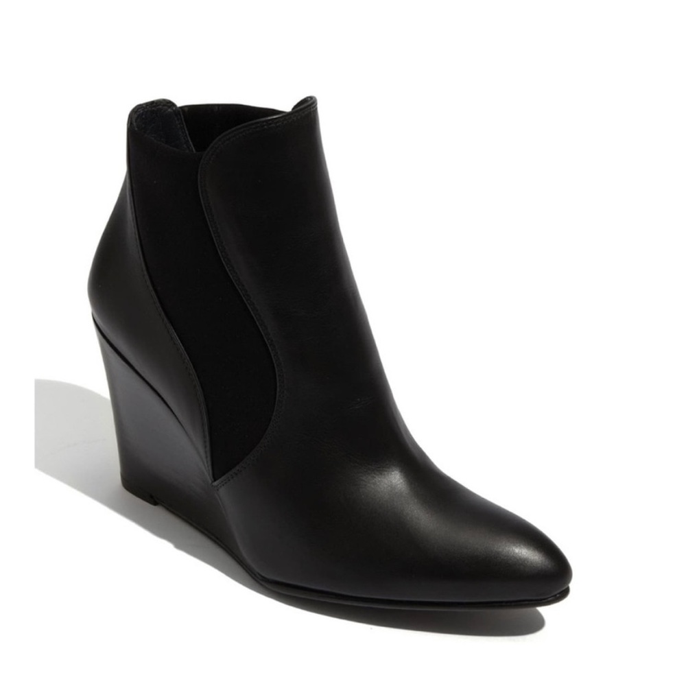 👀 Stuart Weitzman Fjord Wedge Leather Bootie Sz 9